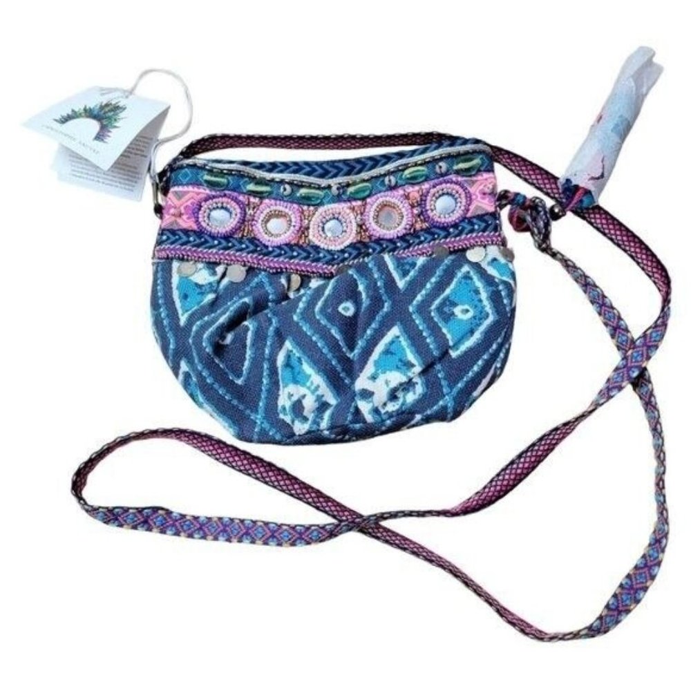 Neiman Marcus Christophe Sauvat Domi Suzani Crossbody Bag Boho Embroidery Small